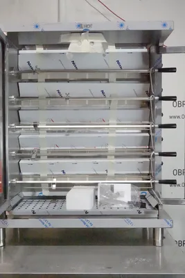 NEW EMPERO 5 ROLLER VERTICAL NATURAL GAS ROTISSERIE MODEL EMP.5EG-USA (CAPACITY OF 30 CHICKENS)