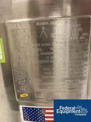 USED Precision 150 liter Precision Stainless Jacketed Receiver, S/S