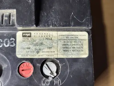 Used FEDERAL PIONEER TYPE CFJ Switchgears British Columbia CA | Lenmark #1438310
