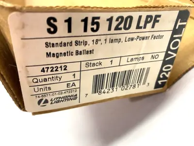 USED LITHONIA LIGHTING STANDARD STRIP LAMP 18" MAGNETIC BALLAST 15W 120V
