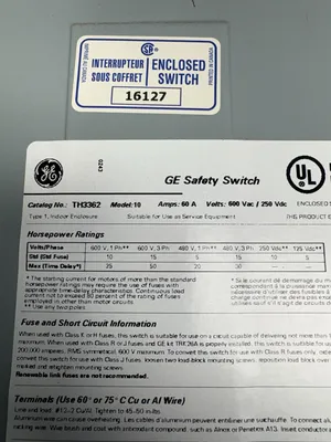 GENERAL ELECTRIC TH3362 Electrical/PLC/Automation | ESS Industrial Equipment Sales (11)