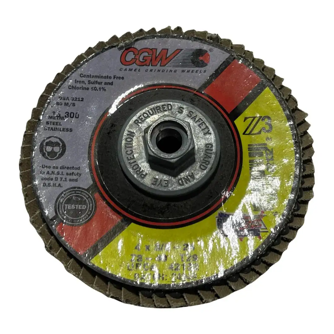 CGW 4" x 3/8-24 Flap Disc Wheel Metal Steel Stainless Zirconia 40 Grit 5pk