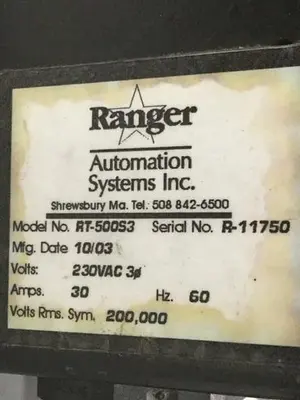 USED RANGER AUTOMATION SYSTEMS RT-500S3 INTERFACE