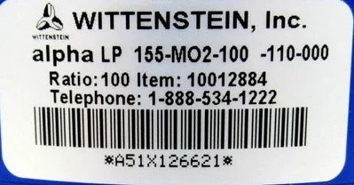 NEW WITTENSTEIN ALPHA LP155-MO2-100-110-000 GEAR REDUCER LP155MO2100110000