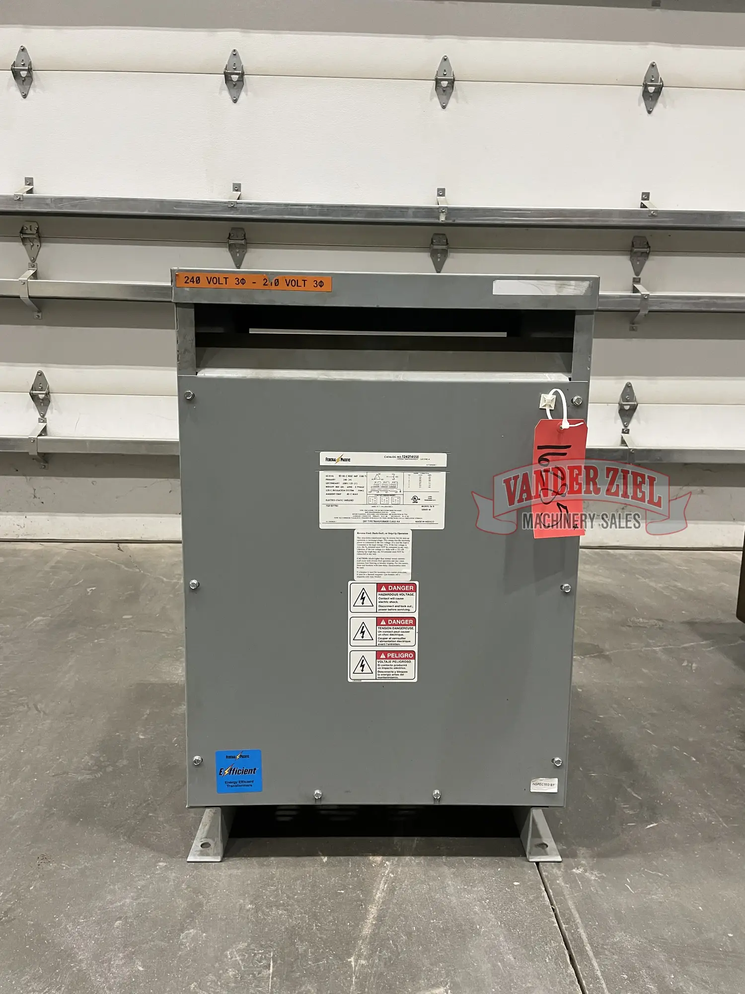 Federal Pacific 45 KVA, 240 Primary Voltage, 208Y/160 Secondary Voltage, 3 Phase
