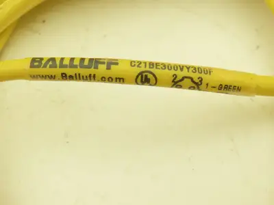 Balluff C21BE300VY300F Connector Cable 3 Pin Right Angle Female to Flying Leads