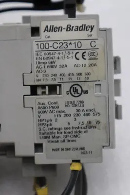 ALLEN BRADLEY 140M-D8E-C16 CIRCUIT BREAKER WITH 100-C23*10 CONTACTOR STOCK 4824A