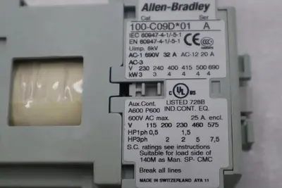 Allen Bradley 100-C09D01 Contactor SER A USA STOCK K-3889