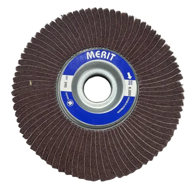 Merit 6" x 1" x 1" Interleaf Flap Wheel 240 Grit Aluminum Oxide