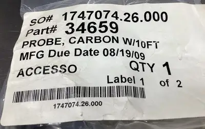 LMI LIQUID METRONICS 34659 Carbon Probe w 10 Ft Cable 5E-20