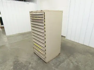 14 Drawer Industrial Tooling Storage Cabinet 30x29x61" Lyon Lista Vidmar Box