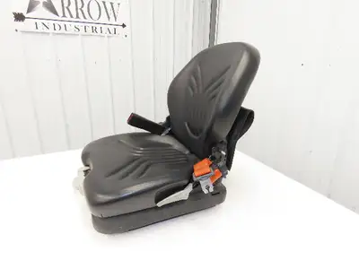 Grammer Forklift Seat Black Vinyl Adjustable Removed From Linde 1114891