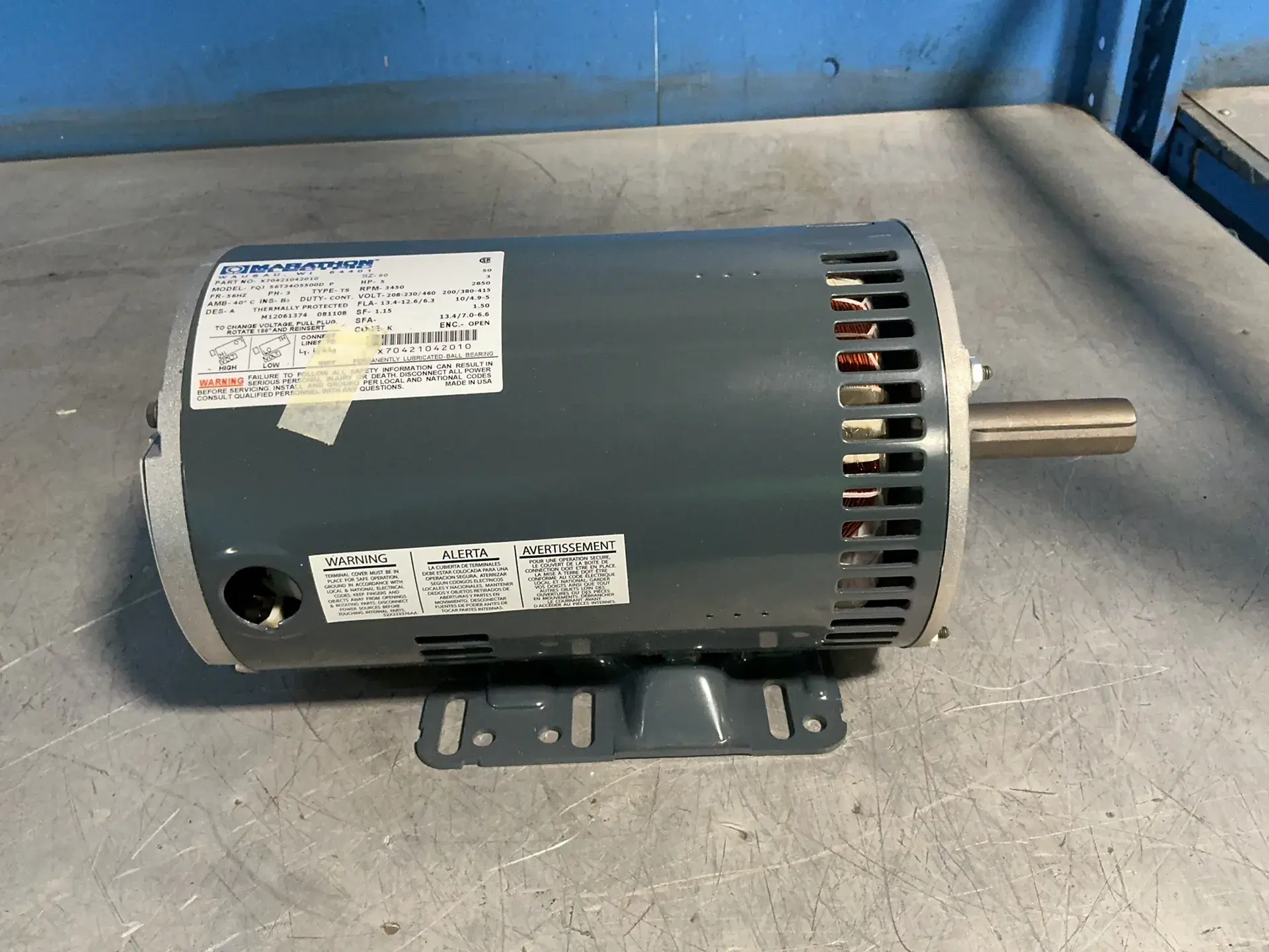 Used MARATHON ELECTRIC FQJ 56T3405500D P / X70421042010 Motors (misc) Ohio US | HGR 24 #1556728