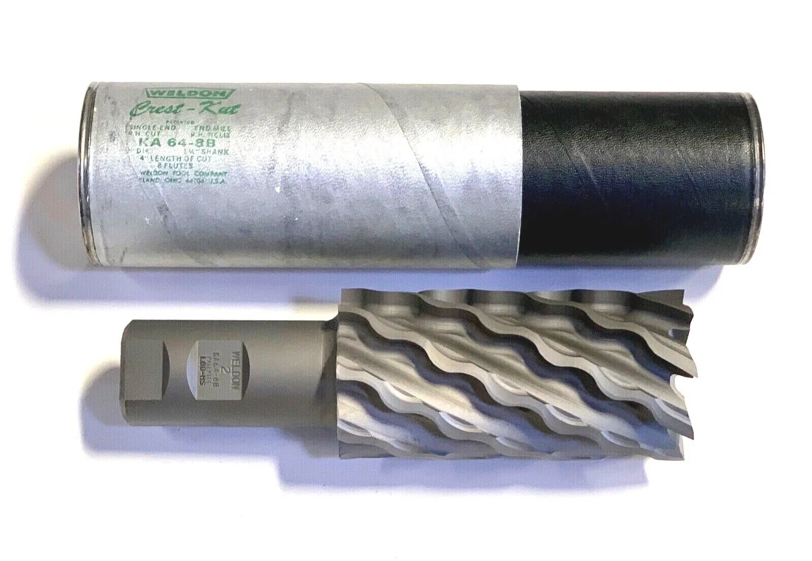 Weldon 2" Crest Kut End Mill HSS 8 Flute High Speed Steel 6-1/2" Length USA Made