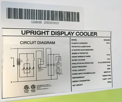 171-0102 72” Glass 3 Door Self Contained Reach In Cooler