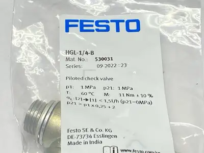 NEW FESTO PILOTED NON-RETURN CHECK VALVE 530031