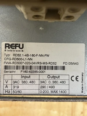 USED Rexroth RD52.1-4B-160-F-NN-FW