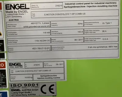 Used 2017 ENGEL E-MOTION 310H-310L-310 T Injection Molding Machines Massachusetts US | Absolute Machinery #1676611