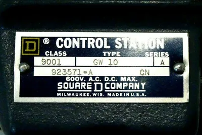 NEW SQUARE D 9001-GW-10 CONTROL STATION SER.A 9001GW10