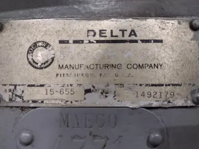 15" DELTA MODEL #15-655 VARIABLE SPEED SINGLE SPINDLE DRILL PRESS: YOBRO #24257