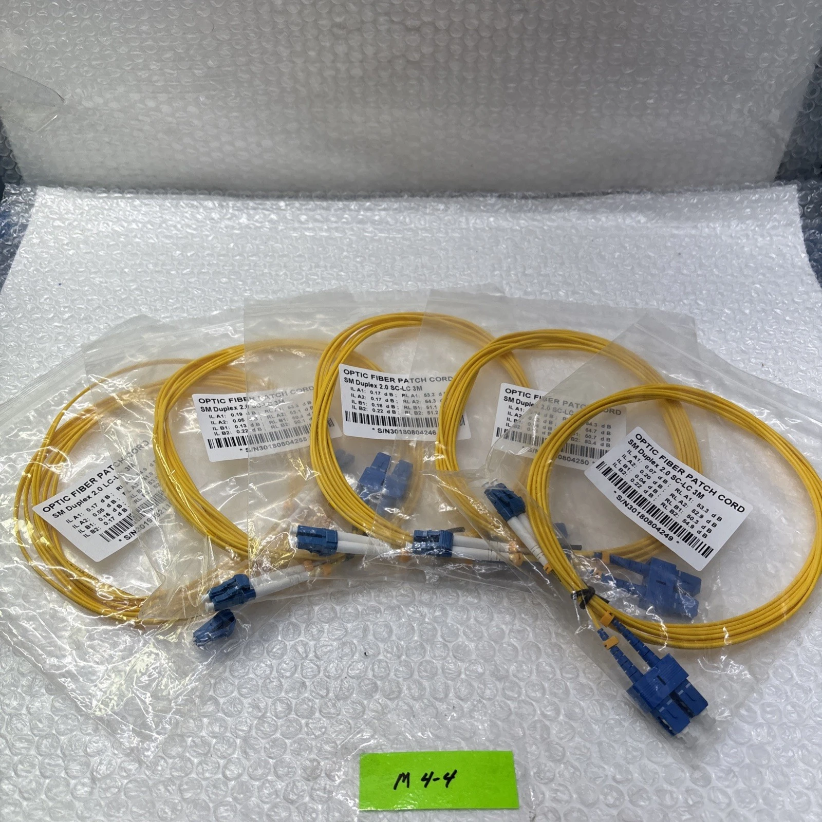 ** New Fibre Optic Patch Cod SM Duplex 2.0 LC-LC 3 M(Lot Of 5) &Warranty#