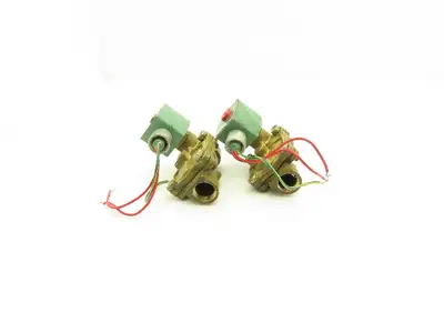 Asco Red-Hat 8210G3 3/4" Brass Solenoid Valve 2-Way 120V Normally Open Lot of 2