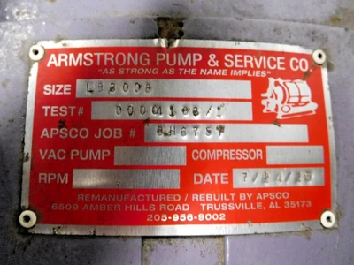 Used BUSCH LB 3008 Vacuum Pumps Ohio US | Equipment Recovery Corp. #1331408