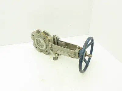 Fabri-Valve C37 3" Stainless Knife Gate Valve V-Port Rising Stem Metal Seat