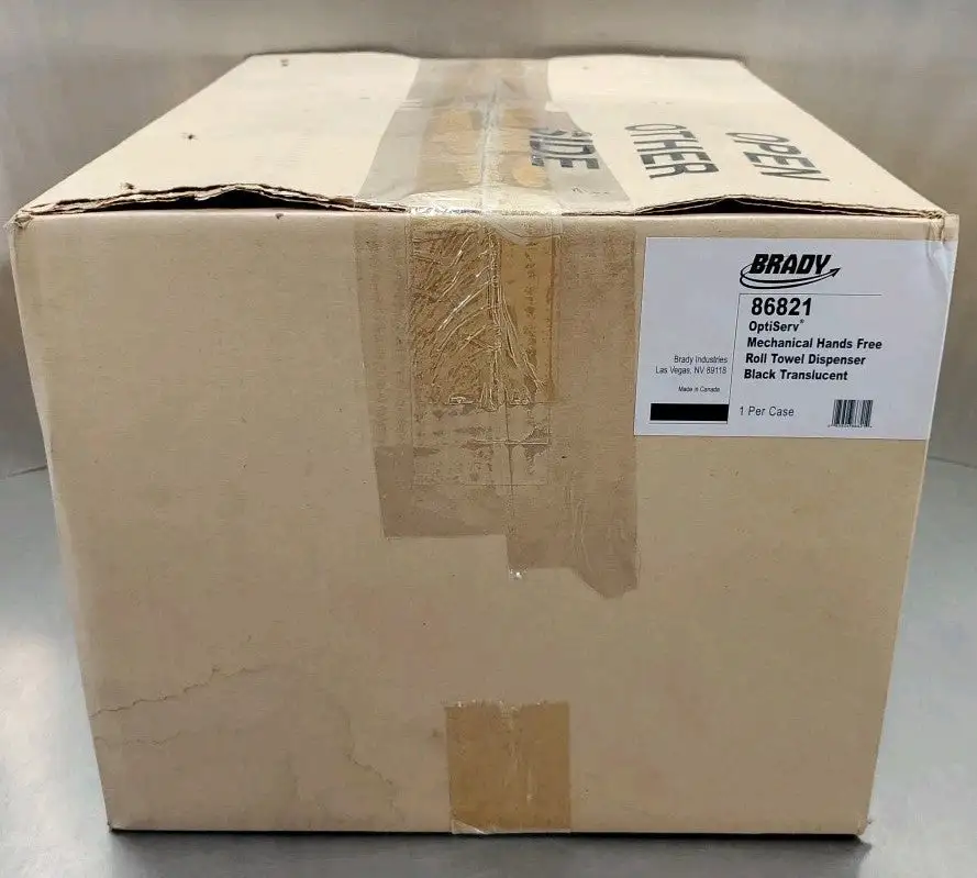 USED Brady 86821 OptiServ Mechanical Hands Free Roll Tow Dispenser, Black