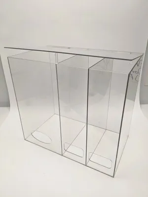 AK-1479 | AK 1479 Acrylic Shoe Cover Hairnet Dispenser 3 Compartment 18"x19-1/2"x11-1/2" - Used