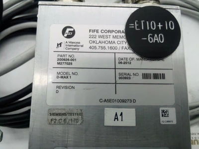USED FIFE FIFE 200926-001 D-MAX 1 WEB GUIDE CONTROLLER