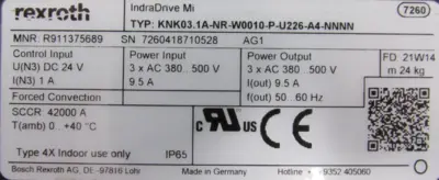 USED REXROTH R911375689 MAINS MODULE KNK03.1A-NR-W0010-P-U226-A4-NNNN