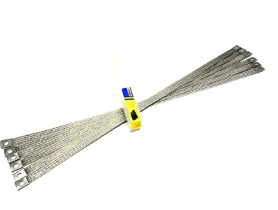 USED HOFFMAN ERICO NVENT ERIFLEX BRAIDED GROUNDING STRAP STAINLESS STEEL