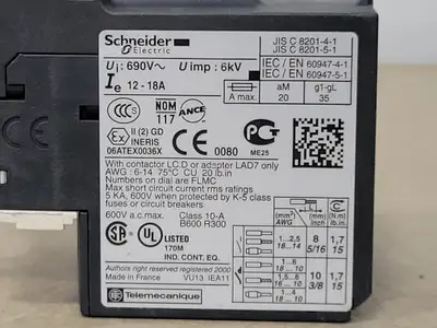 Used SCHNEIDER ELECTRIC LRD 21 Misc Electrical & Power Parts British Columbia CA | Lenmark #247683