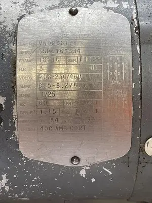 Used BALDOR BALDOR VWM3611T 3HP 3PH Misc Electrical & Power Parts | ND Industrial Surplus #1215529