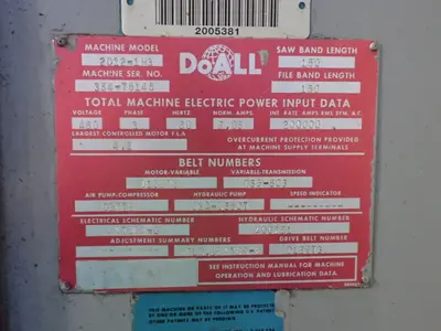 USED DOALL 20121H3