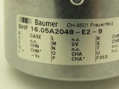 Baumer Electric 16.05A2048-E2-9 Rotary Encoder 12mm Blind Hollow Shaft 2048PPR