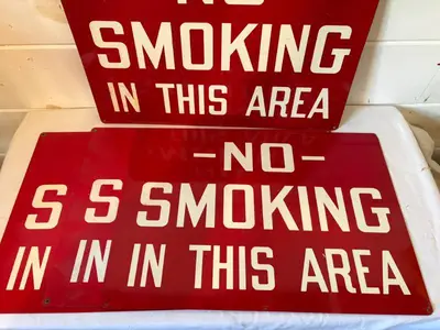 4 Metal NO SMOKING In This Area Signs