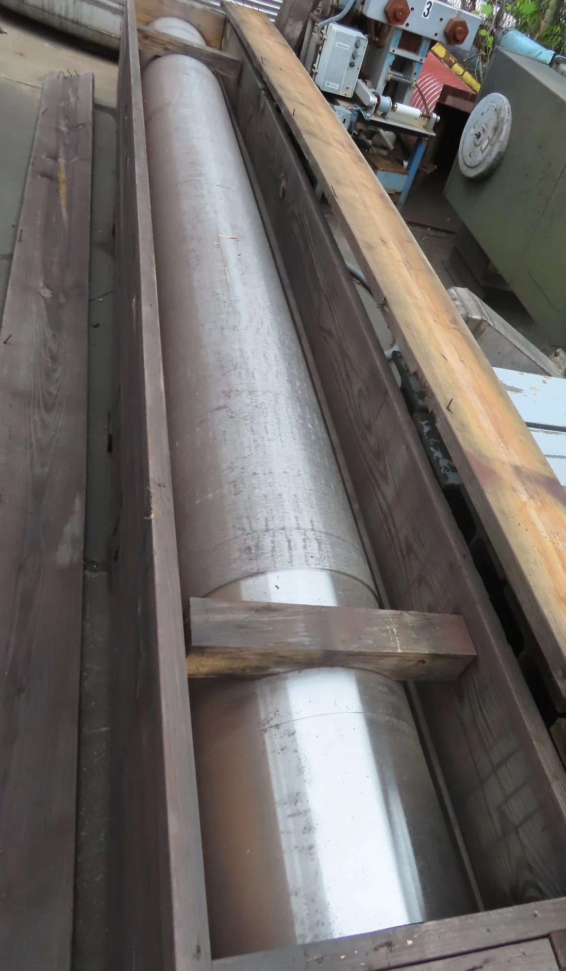 Calciner Tube, unused, 16' long, 17" OD, 15" ID, 1" thick, high temp. alloy