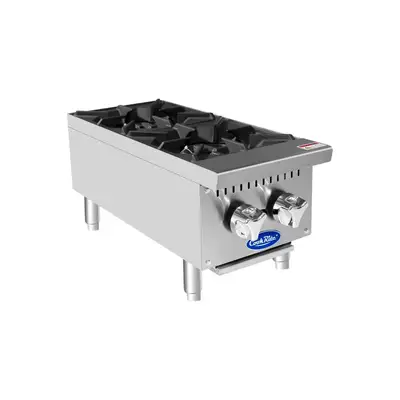 New | in-Stock Atosa New Atosa ACHP-2 HD 12" Countertop Gas (2) Burner Hotplate with Total 64,000 BTU Hot Plates Illinois US | Falcon Restaurant Supply #1375222