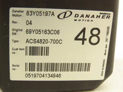 Danaher Motion ACS4820-700C AC SuperDrive Forklift Motor Controller 48V