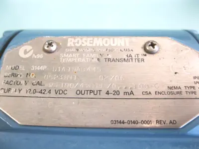 Used Rosemount 3144P D1A1NAB4M5 Sensors New Hampshire US | Bitter End Trading #1453008
