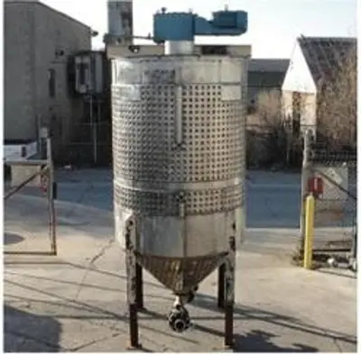 Tank, 1100 Gallon, Will-Flow, Vertical, S/S, 150 PSI Jacketed, Agitated #5991396