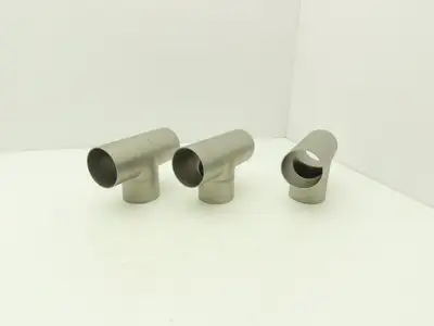 2-1/2" OD Tee Butt Weld Adapter Stainless Steel Tumble Finish A = 3 Lot of 3