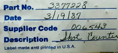 USED 3377228 SHOT COUNTER CIRCUIT BOARD