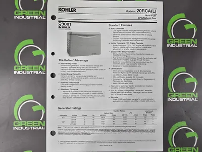 NEW 2021 20 KW Enclosed Kohler 20RCAL Natural Gas Propane Generator 240V 1Phase