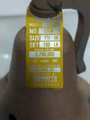 Used WATTS M 174A Plumbing Equipment Ohio US | Surplus Asset Holdings #1365703