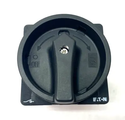 USED EATON, MOELLER P3-63/EA/SVB-SW ROTARY DISCONNECT MAIN SWITCH, FLUSH MOUNT, BLACK