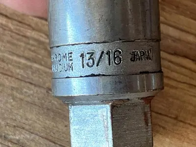 Chrome Vanadium Spark Plug Socket Crew Line 1/2" Square Drive 13/16" Japan