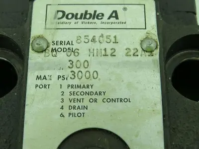 Double A BQ 06 HN12 22AI Hydraulic Valve Max PSI 3000